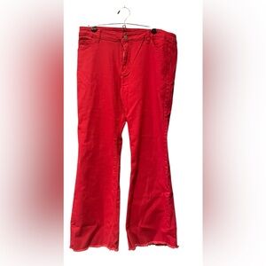 Ladies 2XL Red Pants w/ Distressed Bottoms
